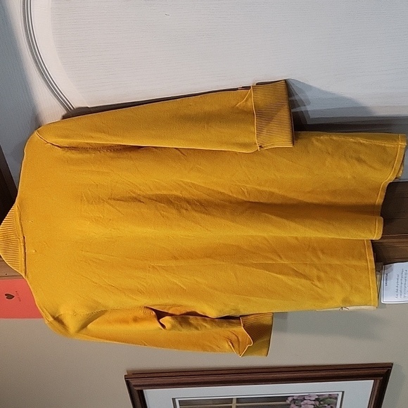 Women's Size M Mustard Yellow Laura Ashley Sweater / Cardigan - Picture 4 of 7